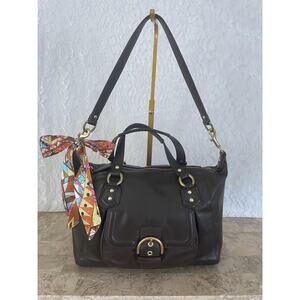 Coach campbell Dark brown leather convertible satchel shoulder bag F24690